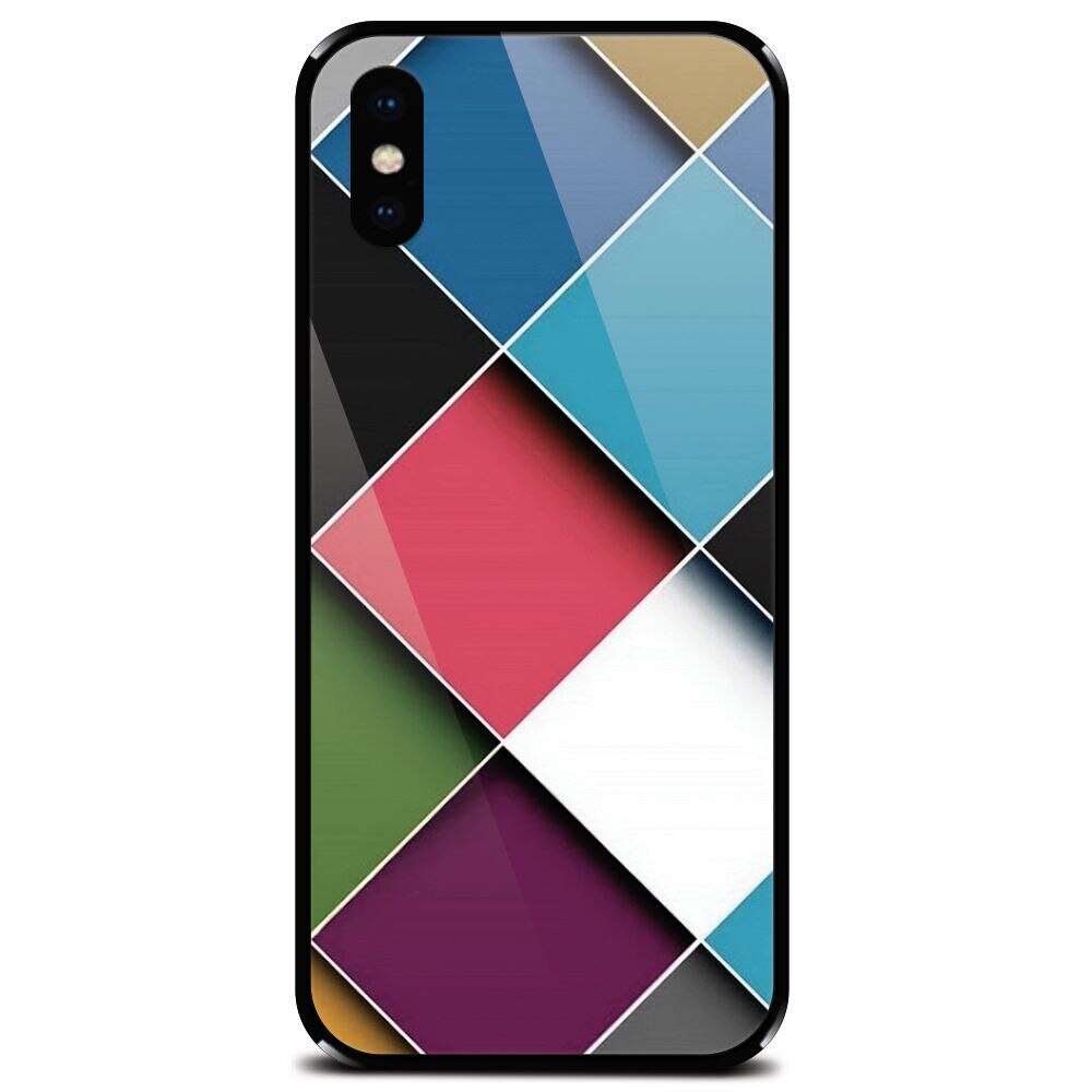 Husa din sticla securizata pentru Apple iPhone XS, Square