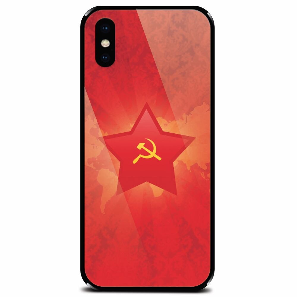 Husa din sticla securizata pentru Apple iPhone XS, Soviet Union