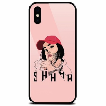 Husa din sticla securizata pentru Apple iPhone XS Max, Shhh Husa din sticla securizata pentru Apple iPhone XS Max, Shhh