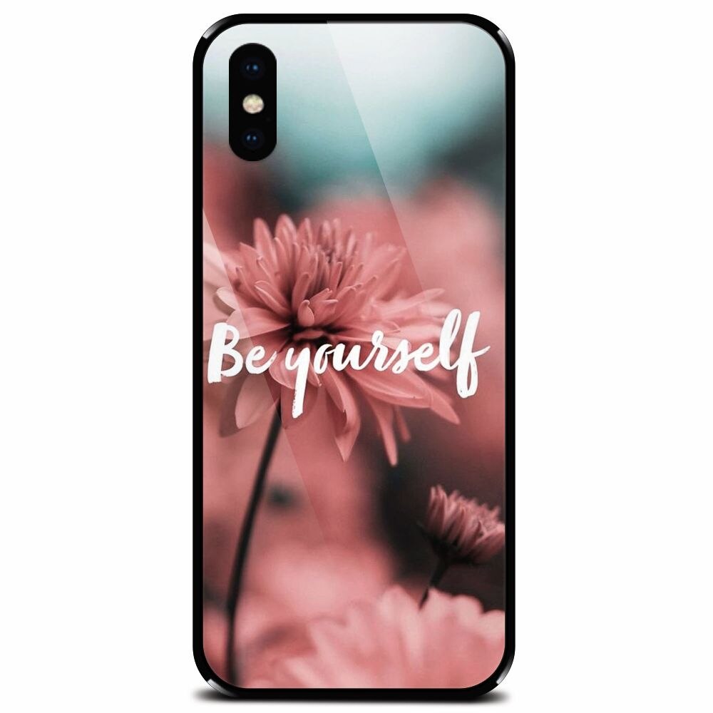 Husa din sticla securizata pentru Apple iPhone X, Be Yourself