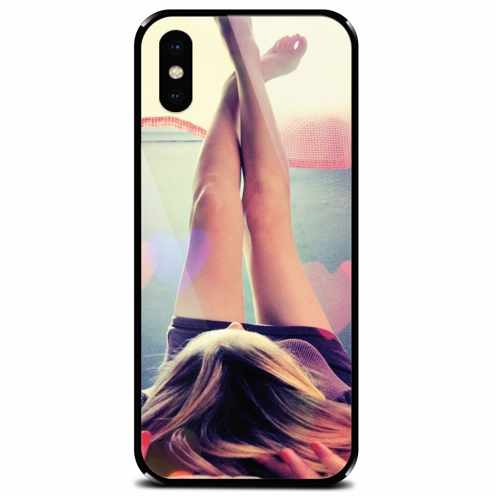 Husa din sticla securizata pentru Apple iPhone XS Max, Relax Girl