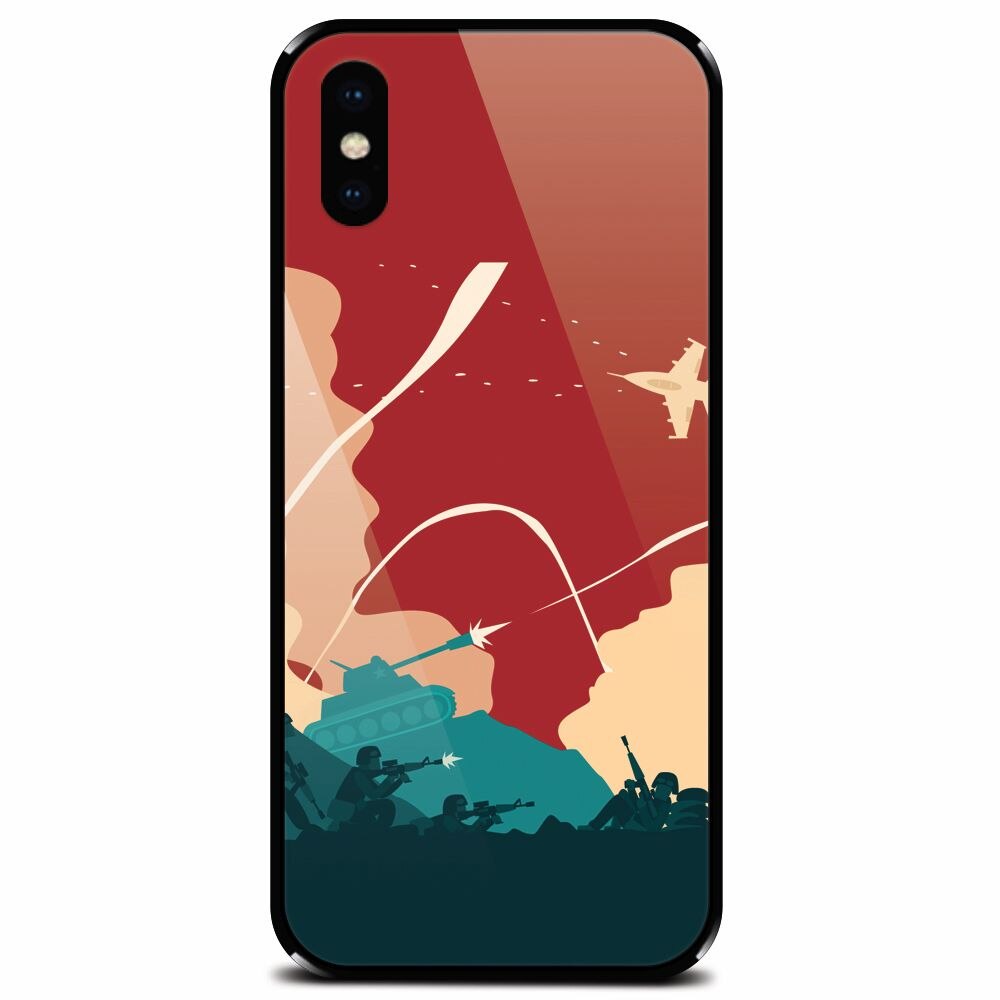 Husa din sticla securizata pentru Apple iPhone X, War