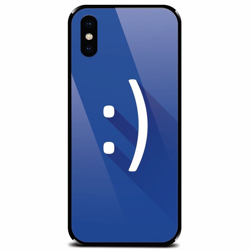 Husa din sticla securizata pentru Apple iPhone XS, Smile