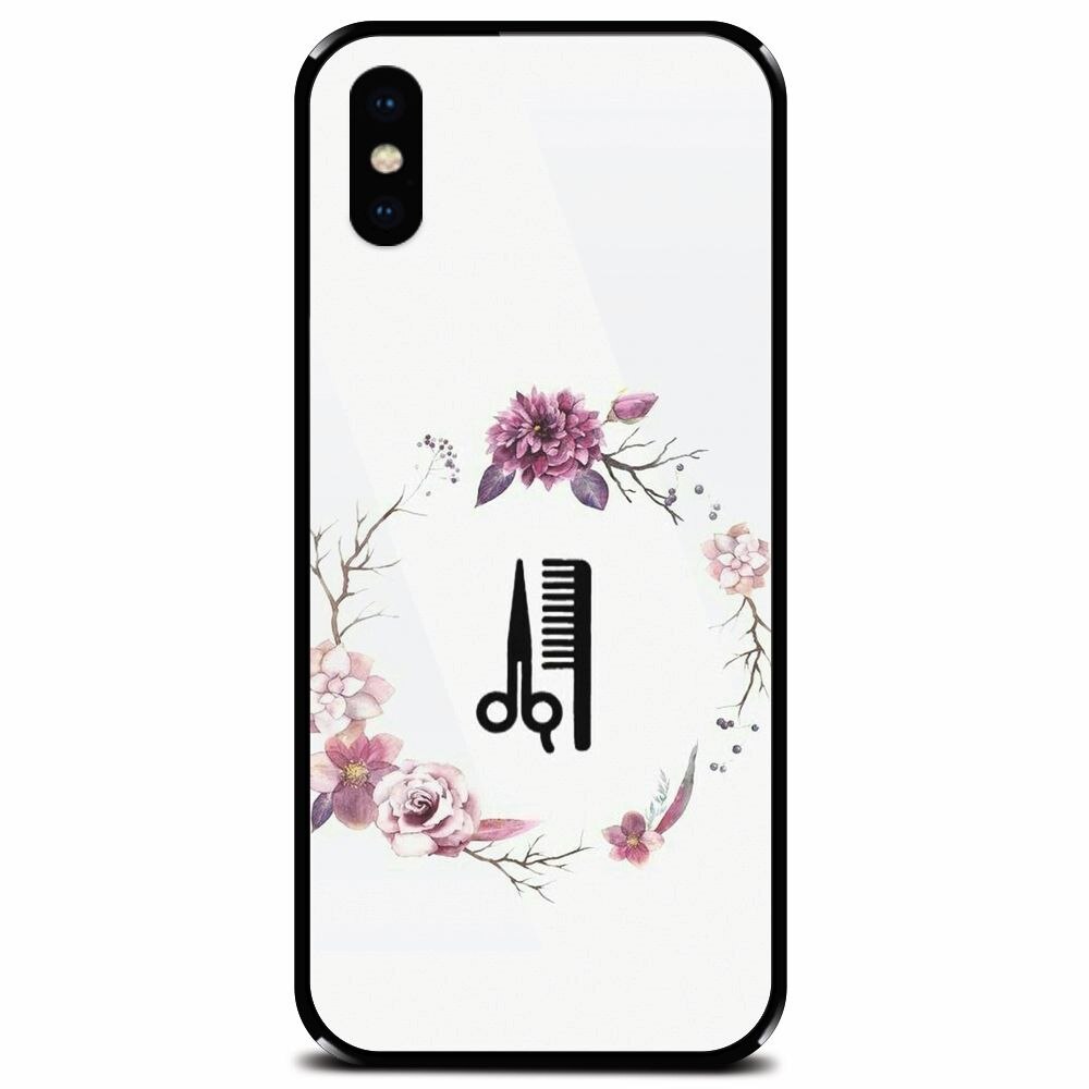 Husa din sticla securizata pentru Apple iPhone XS, Icon Barber