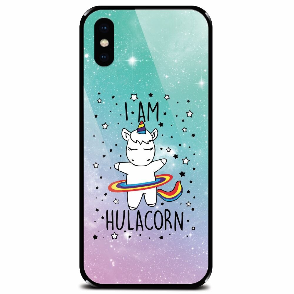 Husa din sticla securizata pentru Apple iPhone XS, I Am Hulacorn