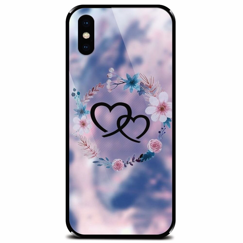 Husa din sticla securizata pentru Apple iPhone XS, Love 002