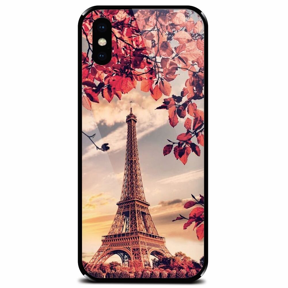 Husa din sticla securizata pentru Apple iPhone XS, Eifel Tower