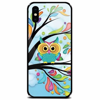 Husa din sticla securizata pentru Apple iPhone XS Max, Owl 101 Husa din sticla securizata pentru Apple iPhone XS Max, Owl 101