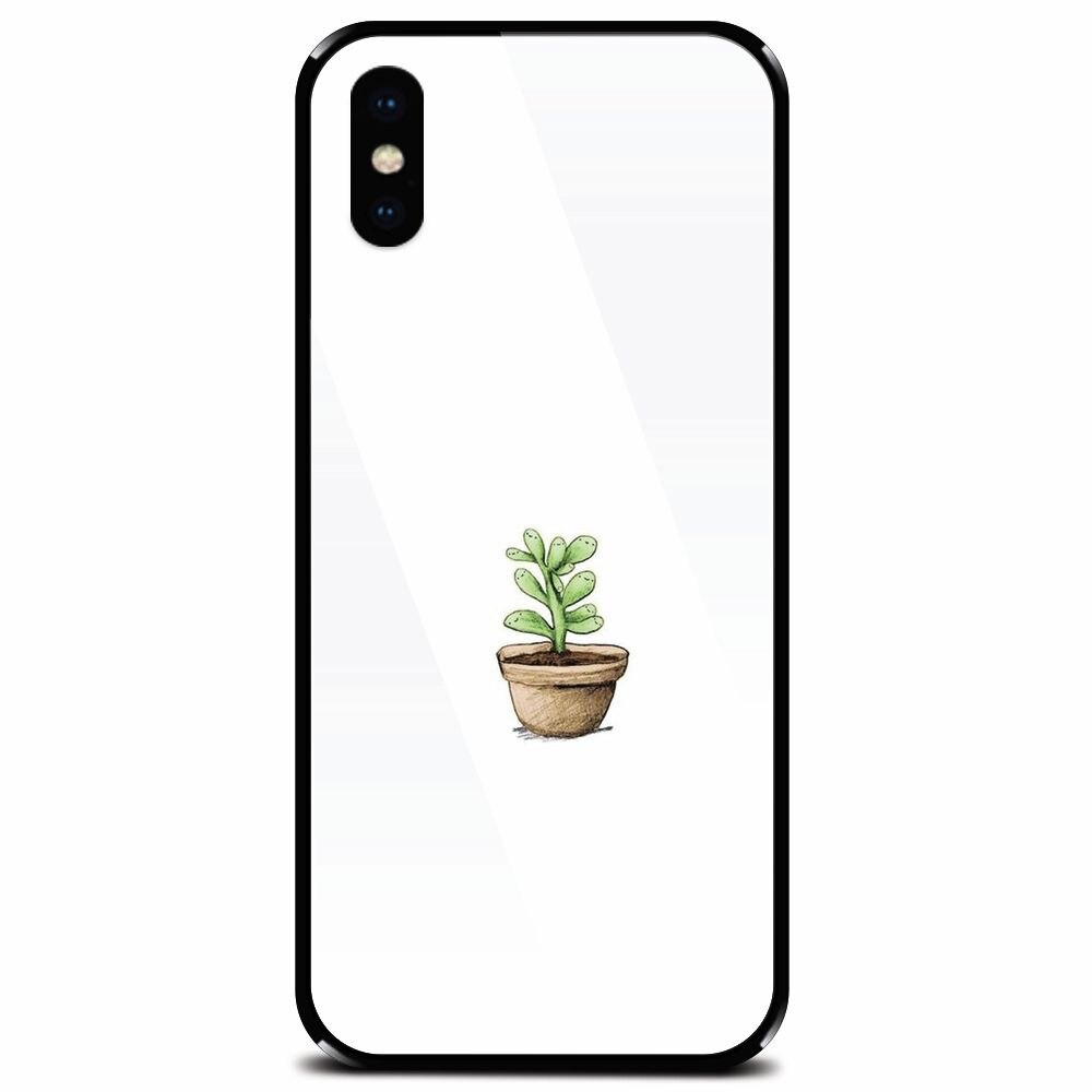 Husa din sticla securizata pentru Apple iPhone X, Cactus 101