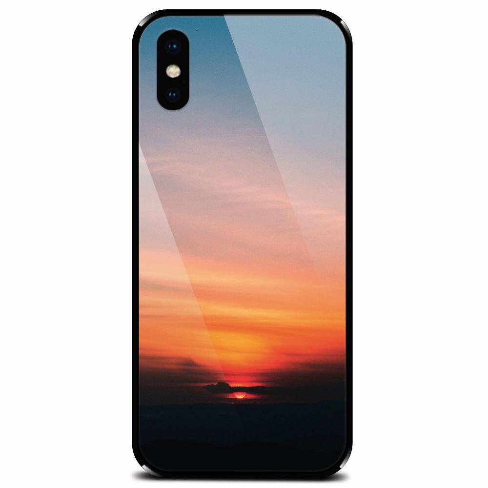 Husa din sticla securizata pentru Apple iPhone X, Calm Clouds