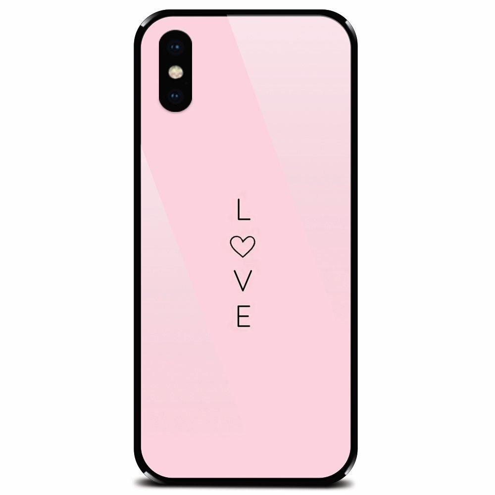 Husa din sticla securizata pentru Apple iPhone XS, Love