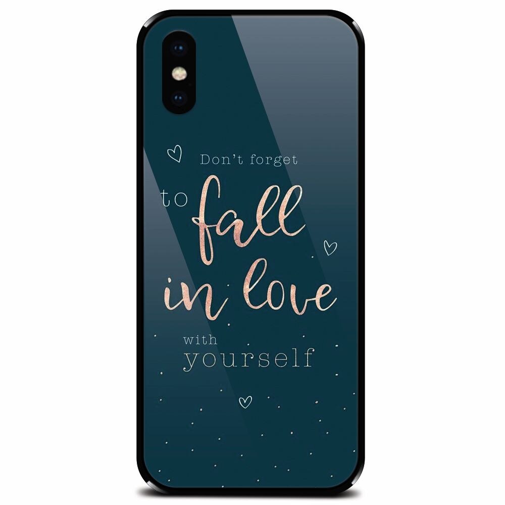 Husa din sticla securizata pentru Apple iPhone XS, Fall In Love