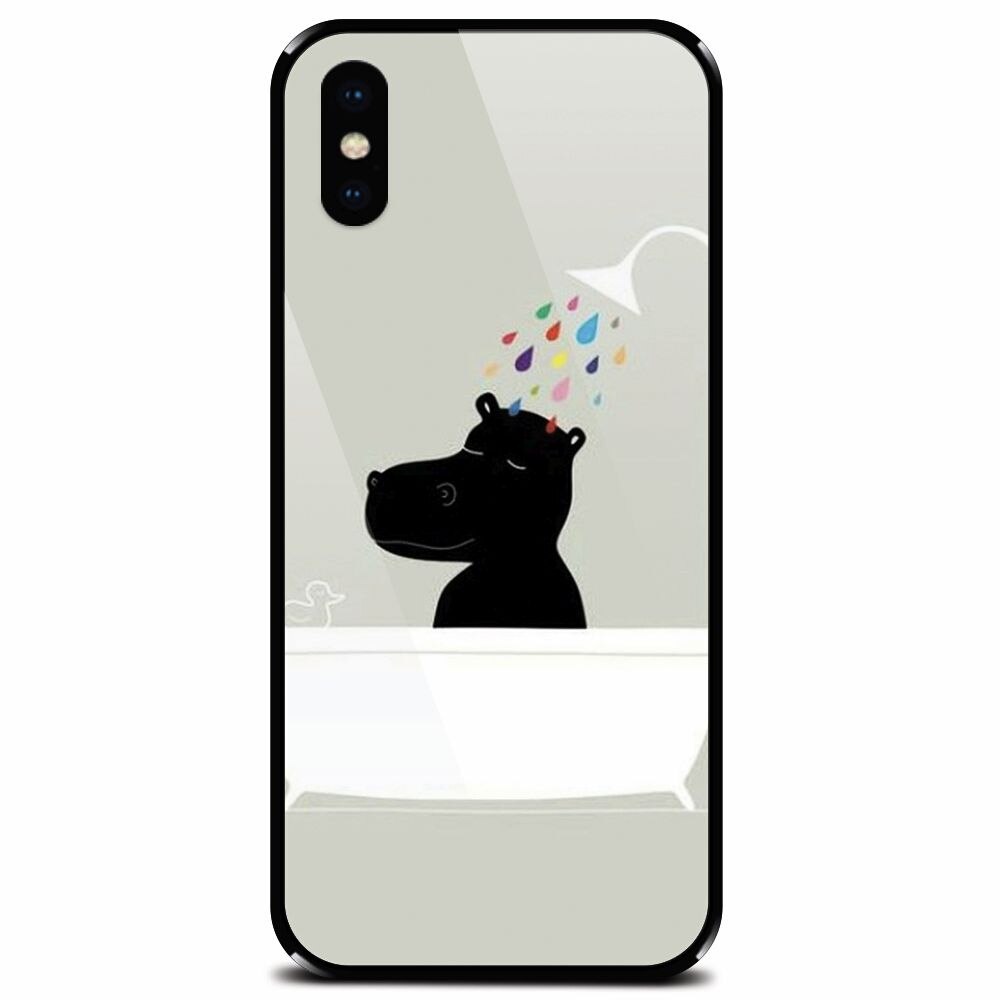 Husa din sticla securizata pentru Apple iPhone X, Hippo Bath