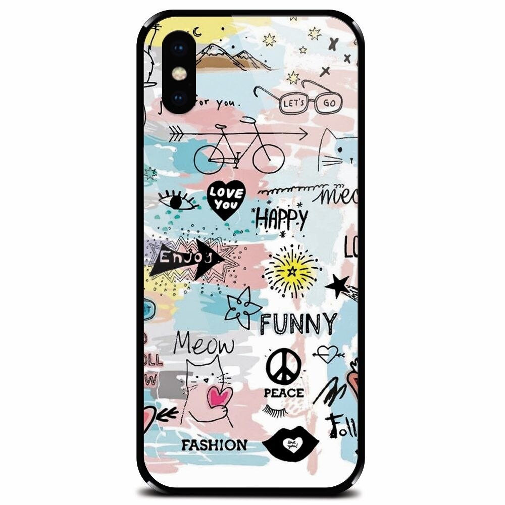 Husa din sticla securizata pentru Apple iPhone XS Max, Travel 101