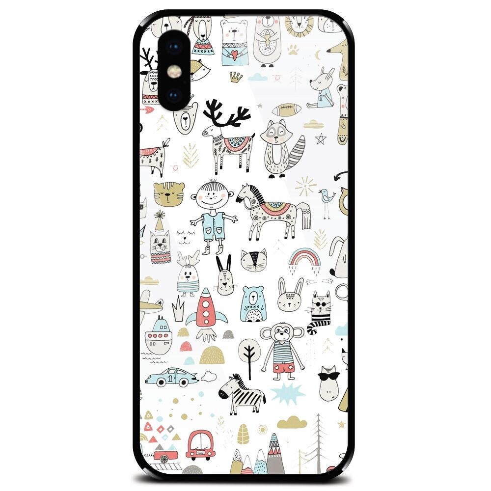Husa din sticla securizata pentru Apple iPhone XS, Toys