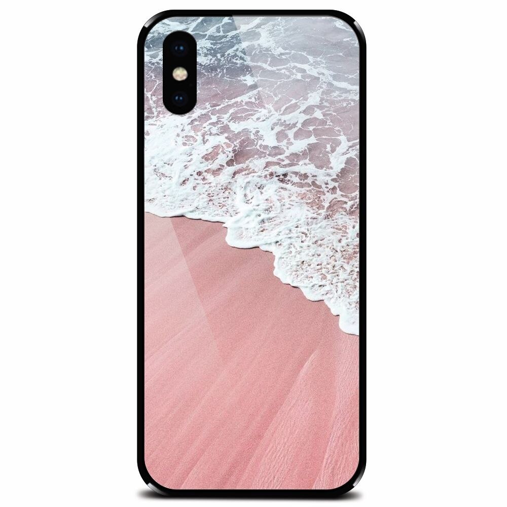 Husa din sticla securizata pentru Apple iPhone X, Sea Waves