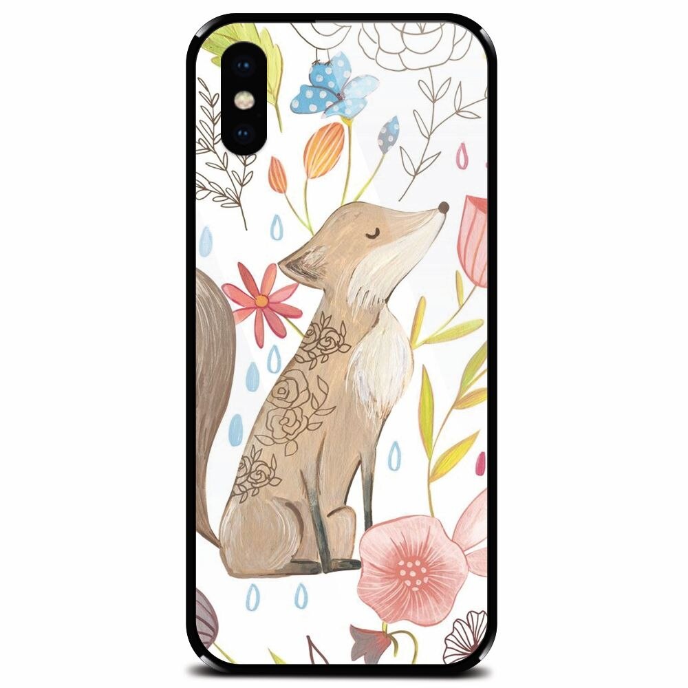 Husa din sticla securizata pentru Apple iPhone X, Fox