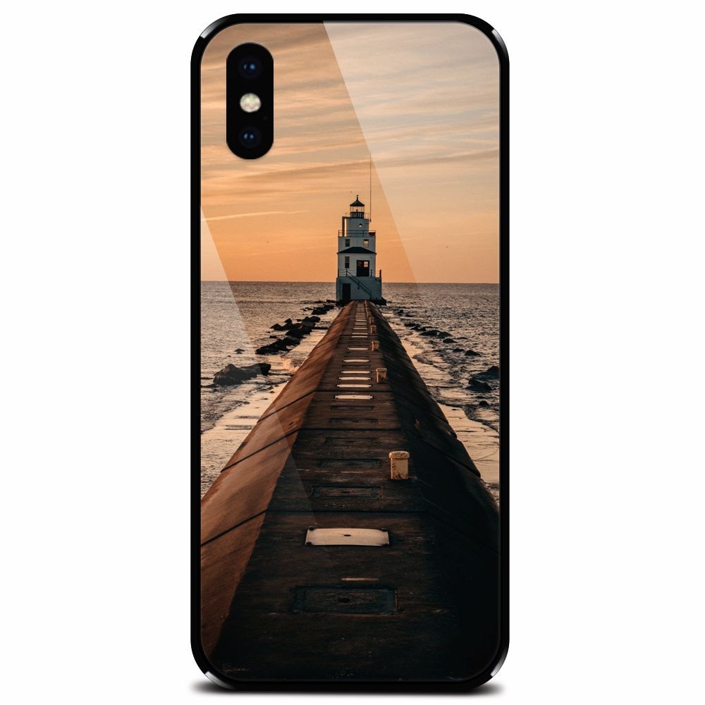 Husa din sticla securizata pentru Apple iPhone XS, Dawn Dusk