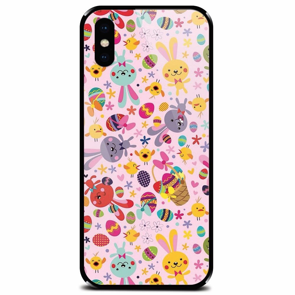 Husa din sticla securizata pentru Apple iPhone X, Fun Easter Egg