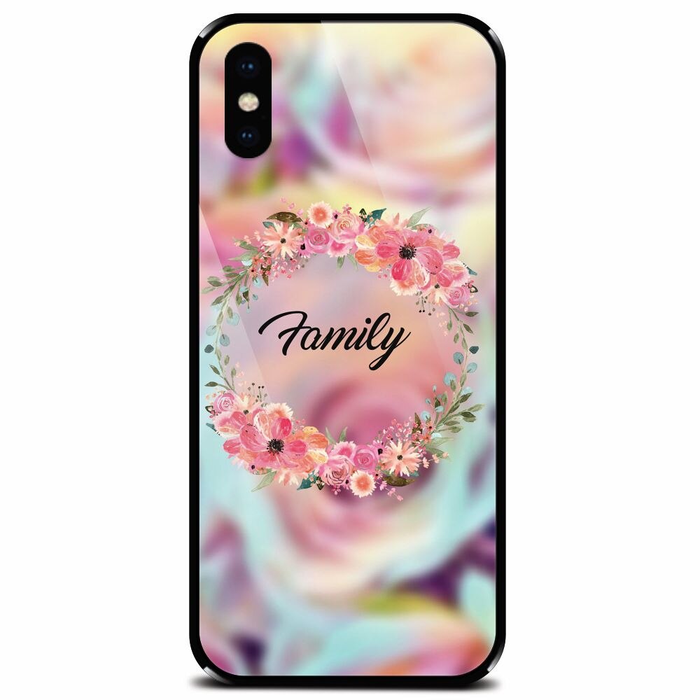 Husa din sticla securizata pentru Apple iPhone XS, Family