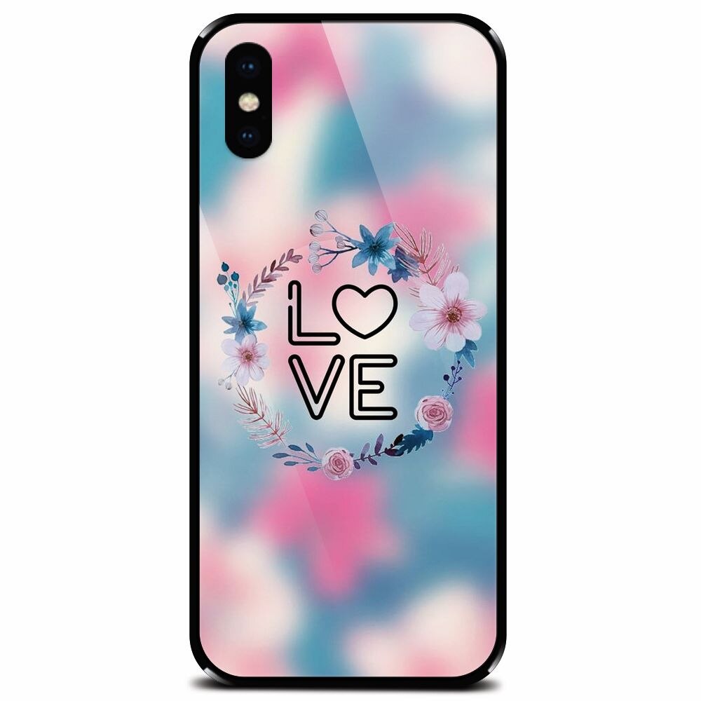 Husa din sticla securizata pentru Apple iPhone X, Love 001