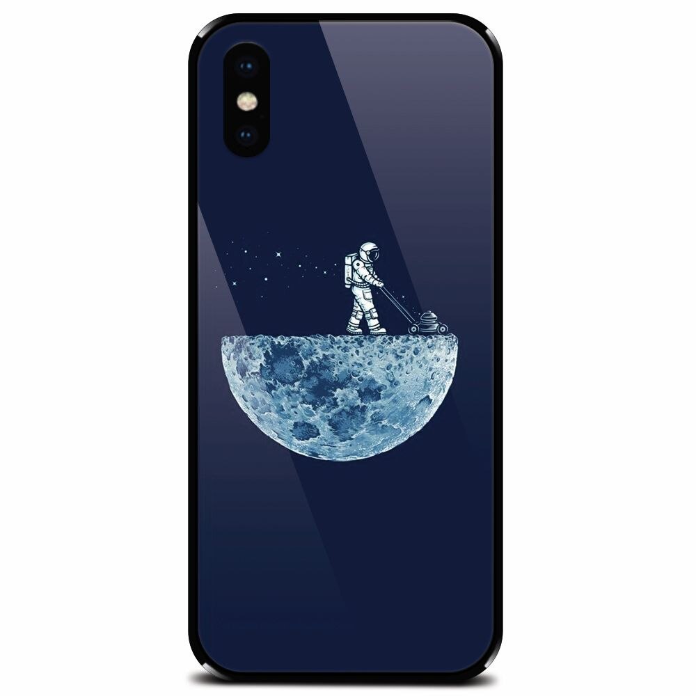 Husa din sticla securizata pentru Apple iPhone XS, Astronaut 101