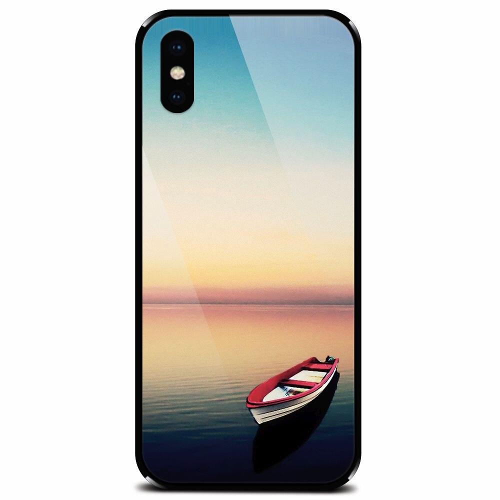 Husa din sticla securizata pentru Apple iPhone XS, Abstract 105