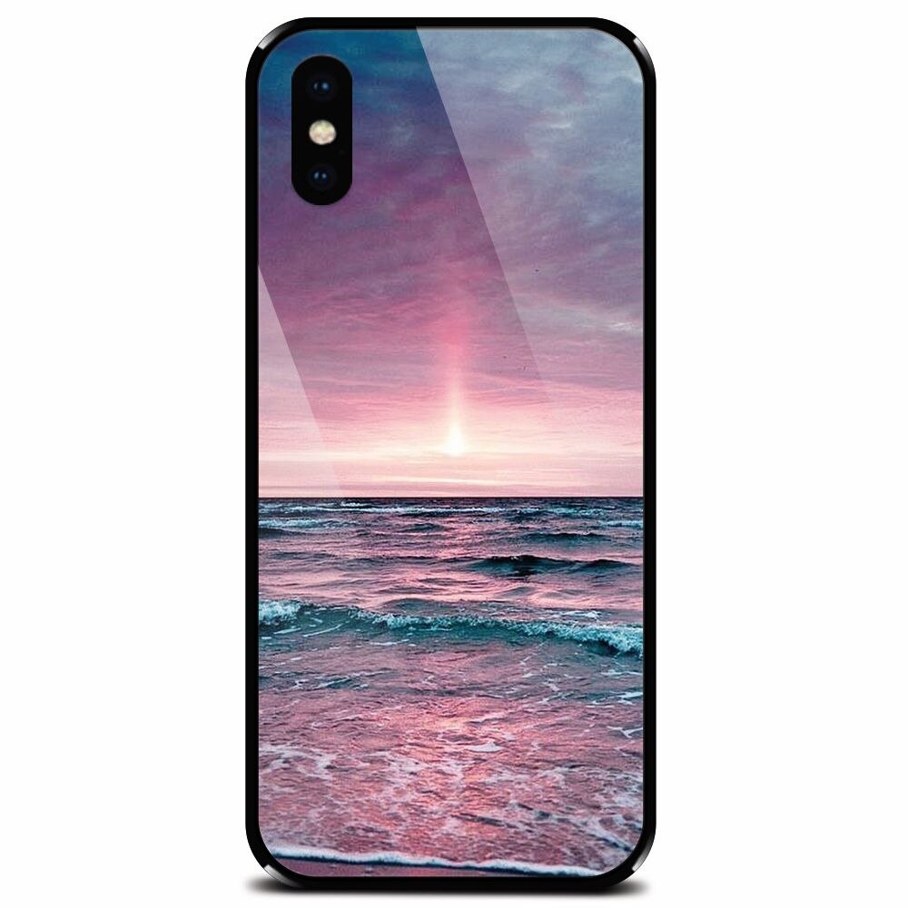 Husa din sticla securizata pentru Apple iPhone XS, Calm Sea