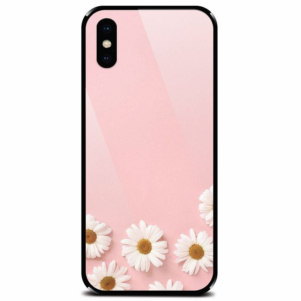 Husa din sticla securizata pentru Apple iPhone X, Pink 101