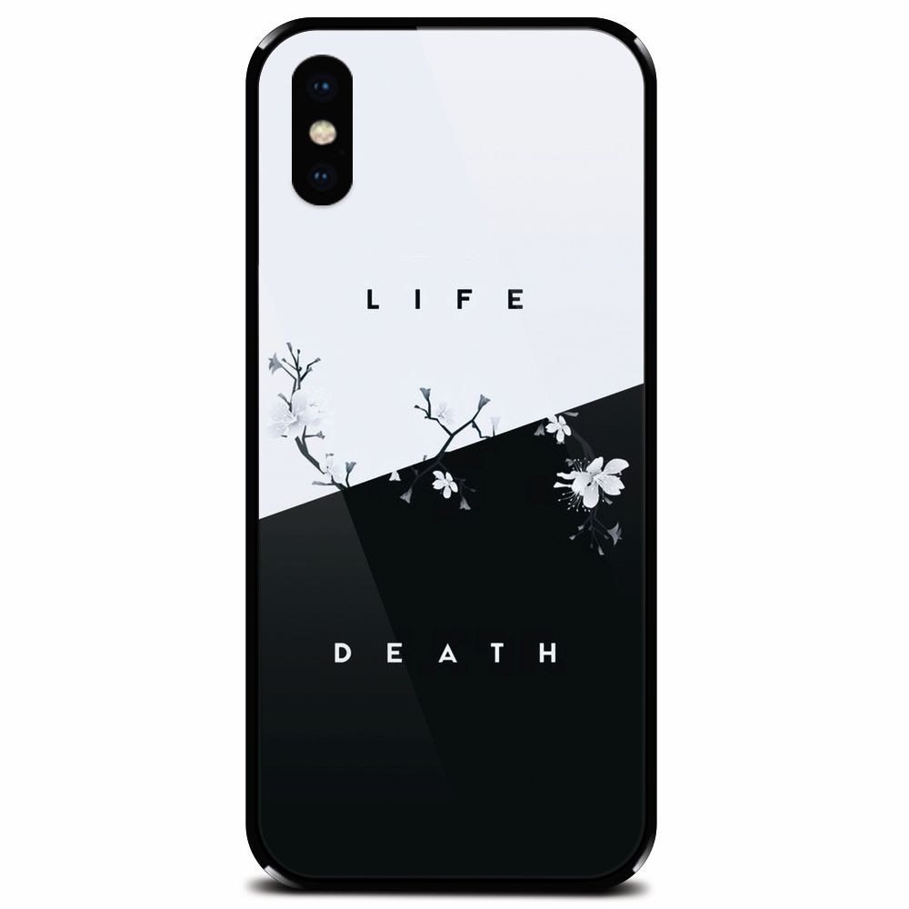 Husa din sticla securizata pentru Apple iPhone X, Life Vs Death