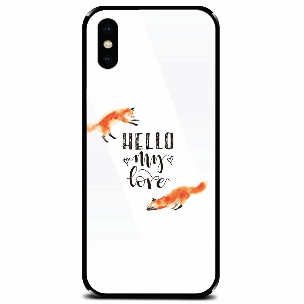 Husa din sticla securizata pentru Apple iPhone XS Max, Hello My Love