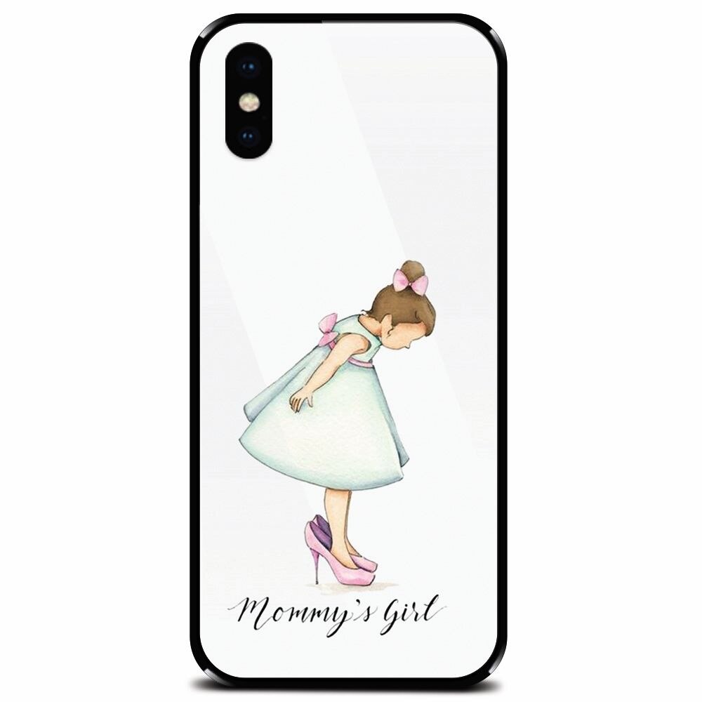 Husa din sticla securizata pentru Apple iPhone XS, Mommy's Girl