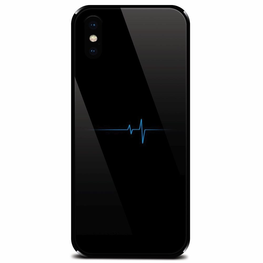 Husa din sticla securizata pentru Apple iPhone XS, Heartbeat