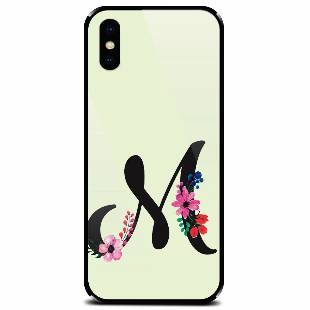 Husa din sticla securizata pentru Apple iPhone X, Litera M