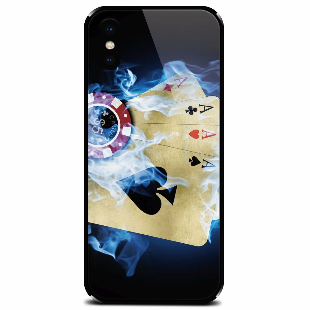 Husa din sticla securizata pentru Apple iPhone XS, Casino