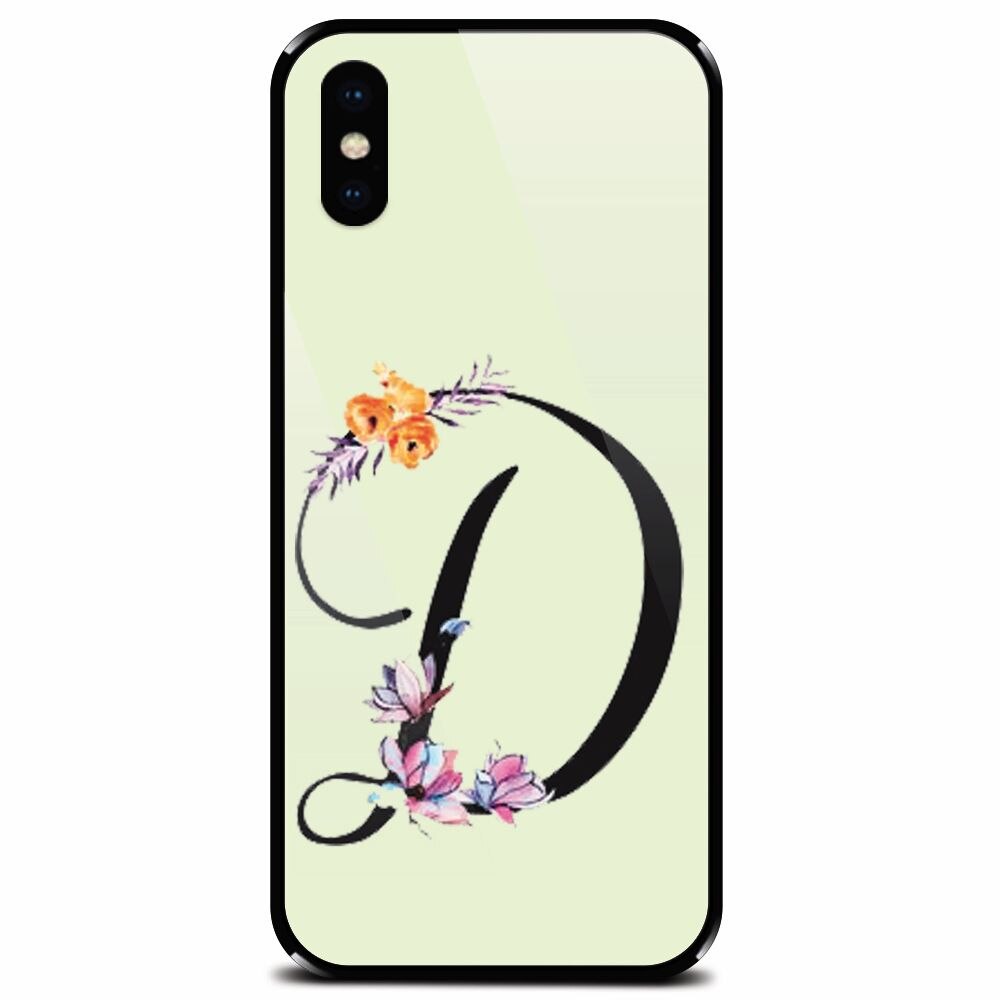 Husa din sticla securizata pentru Apple iPhone XS, Litera D