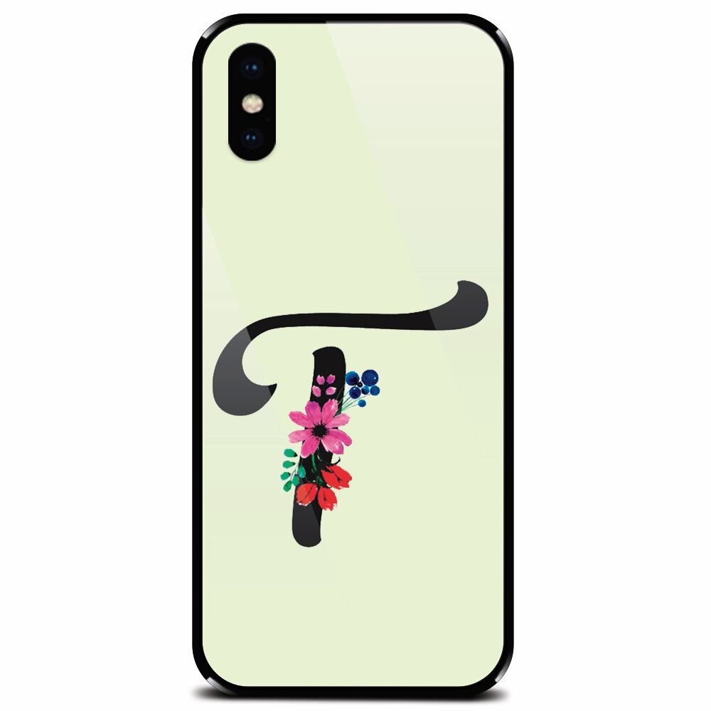 Husa din sticla securizata pentru Apple iPhone XS, Litera T