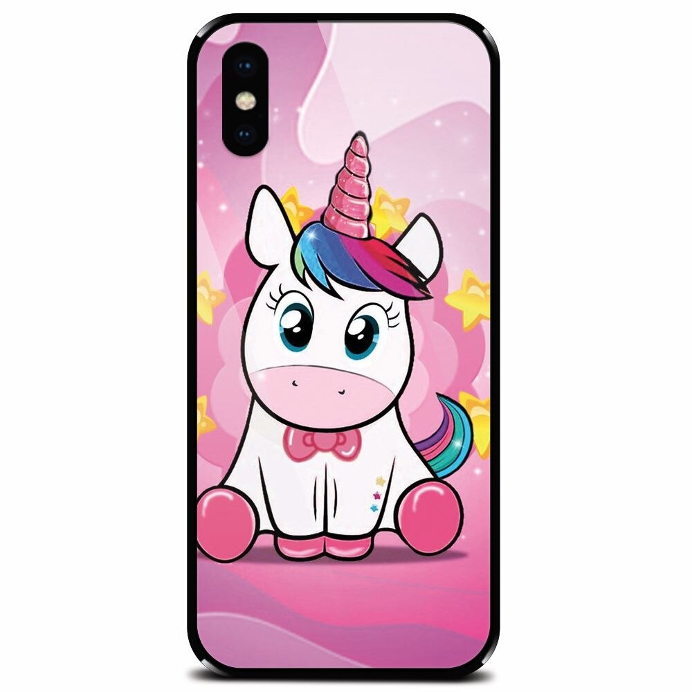 Husa din sticla securizata pentru Apple iPhone X, Dream Like A Unicorn