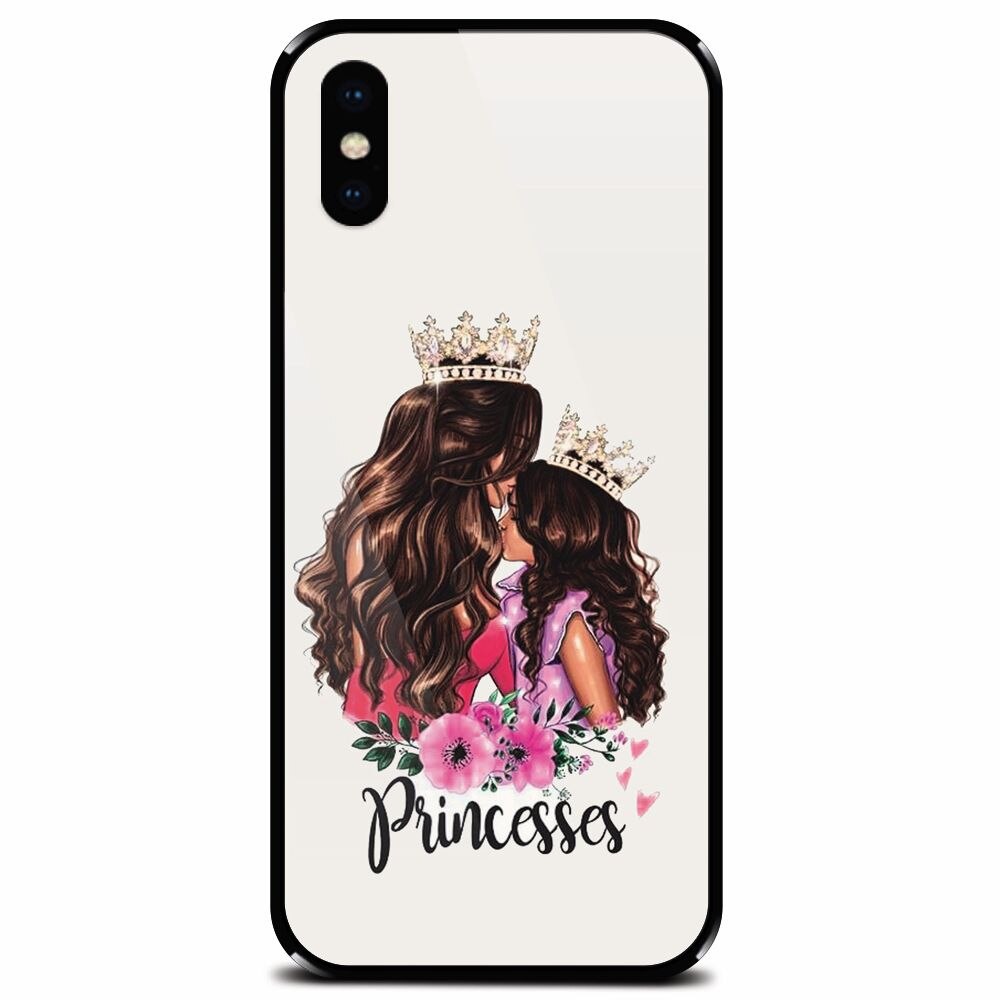 Husa din sticla securizata pentru Apple iPhone XS, Princesses