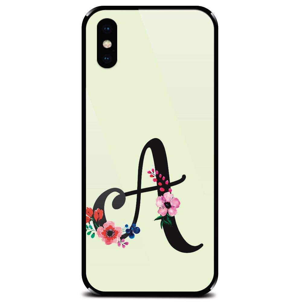 Husa din sticla securizata pentru Apple iPhone XS, Litera A