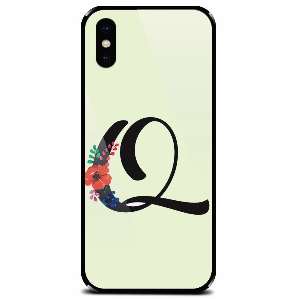 Husa din sticla securizata pentru Apple iPhone X, Litera Q