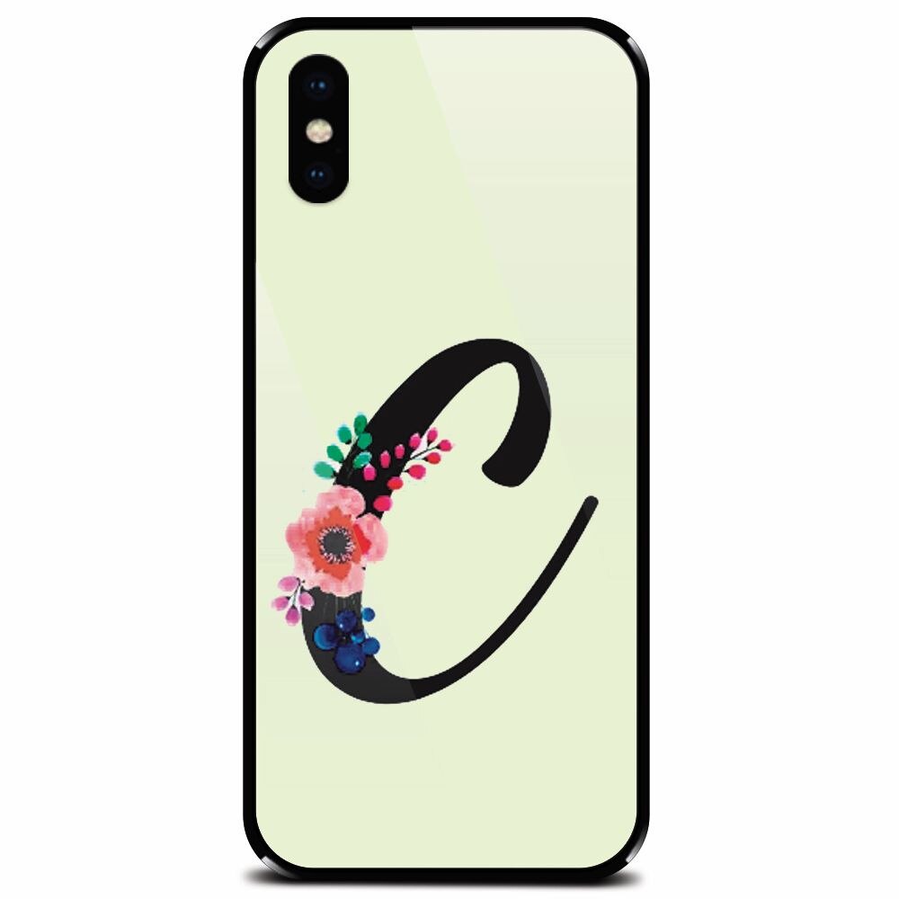 Husa din sticla securizata pentru Apple iPhone XS Max, Litera C