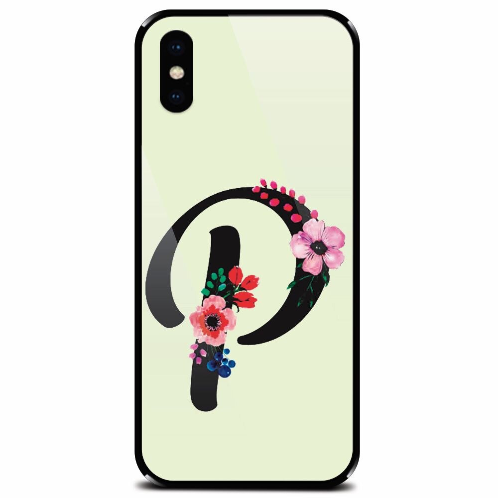 Husa din sticla securizata pentru Apple iPhone XS Max, Litera P