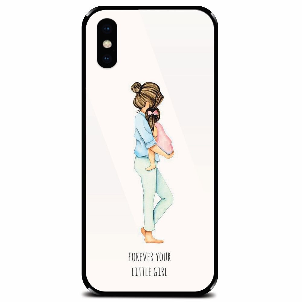 Husa din sticla securizata pentru Apple iPhone XS, Forever Little Girl