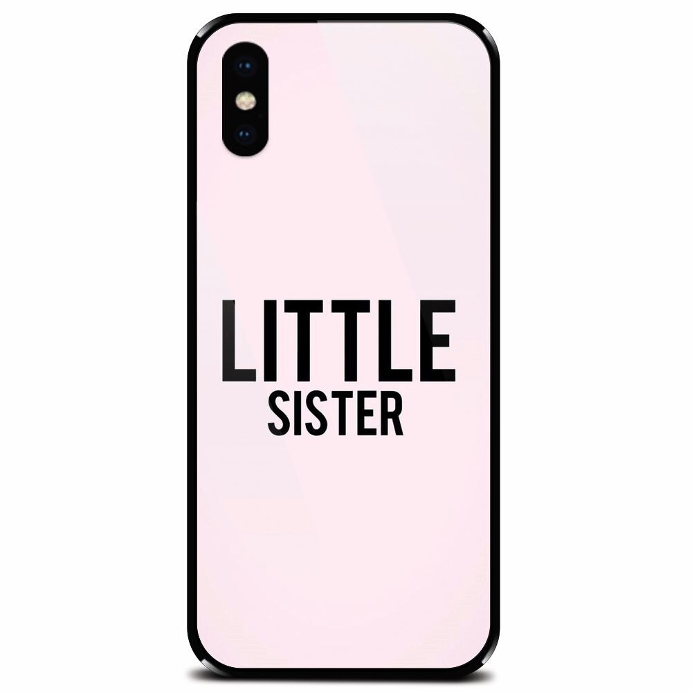 Husa din sticla securizata pentru Apple iPhone XS, Little Sister