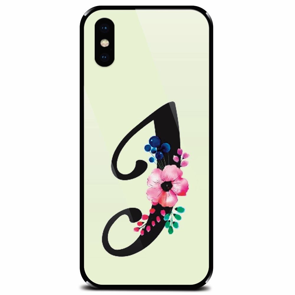 Husa din sticla securizata pentru Apple iPhone XS, Litera I