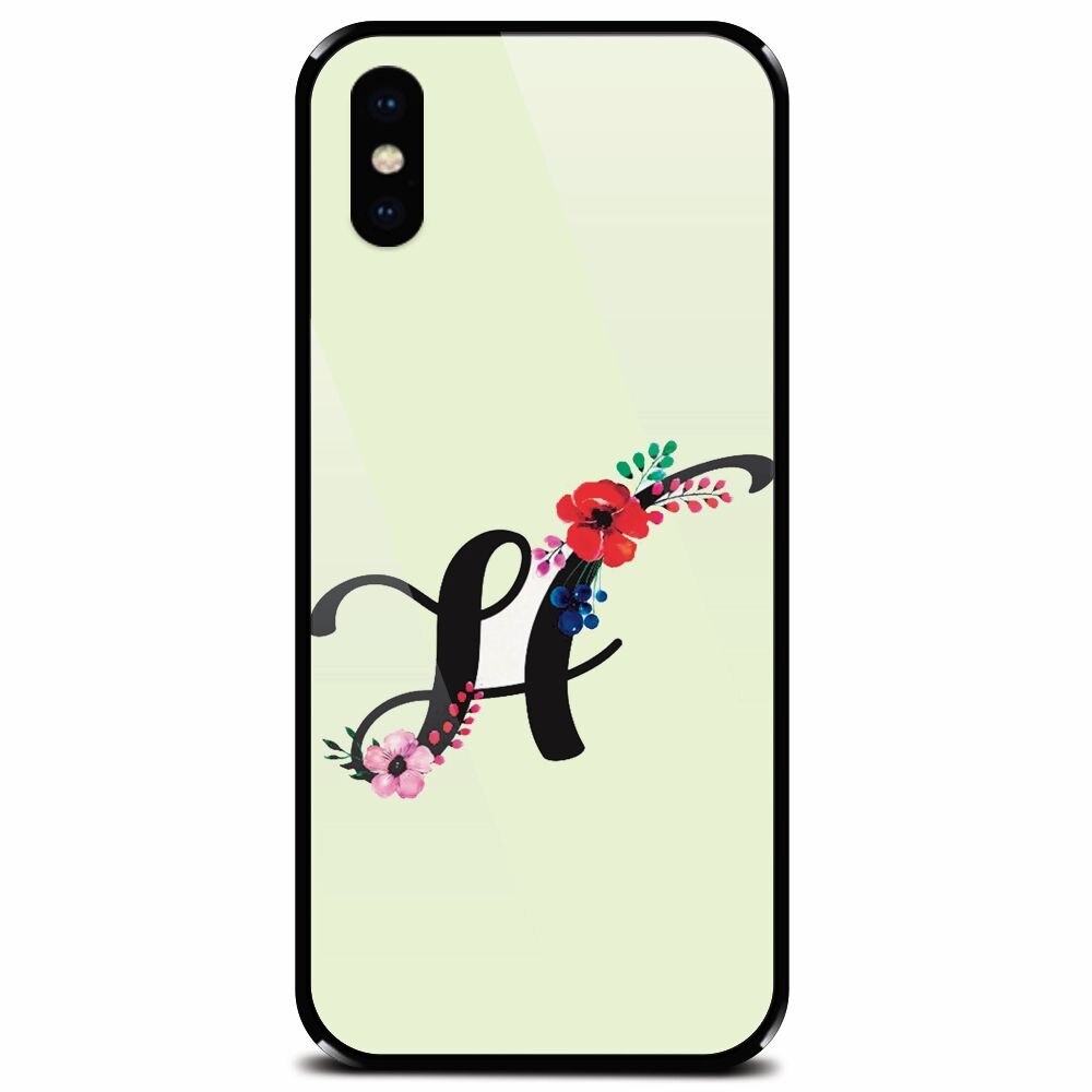 Husa din sticla securizata pentru Apple iPhone X, Litera H