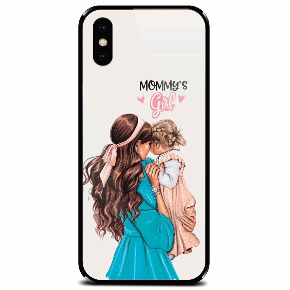 Husa din sticla securizata pentru Apple iPhone XS, Mommy's Girl 2