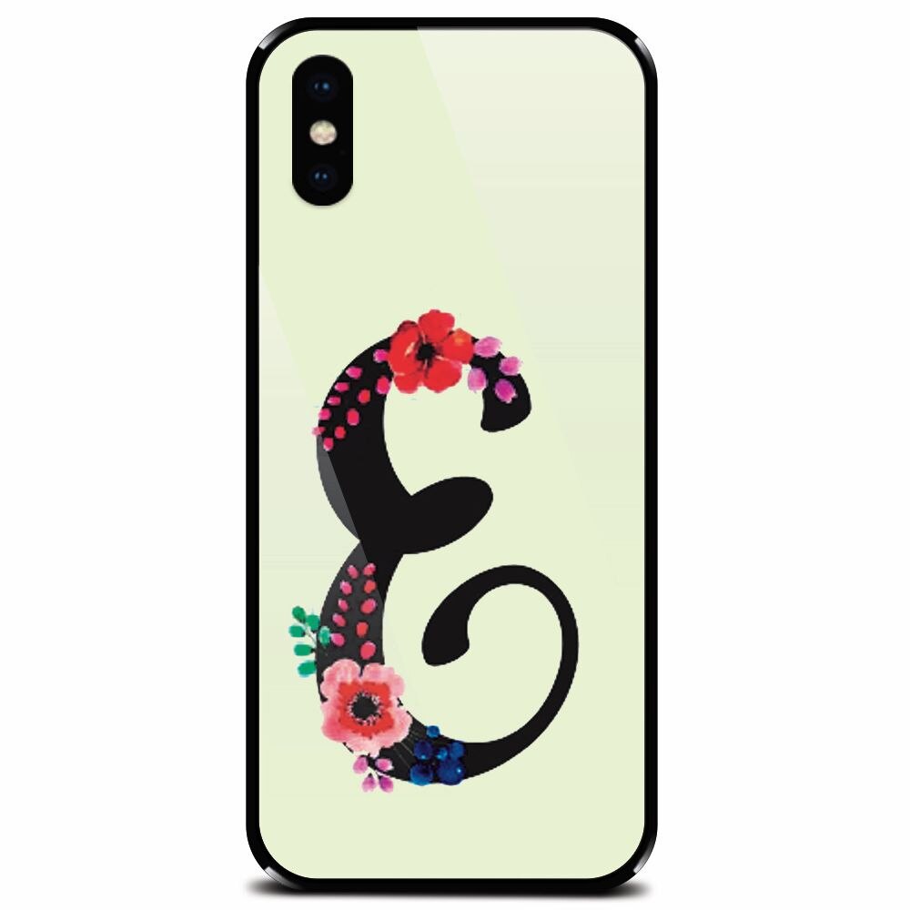 Husa din sticla securizata pentru Apple iPhone XS Max, Litera E