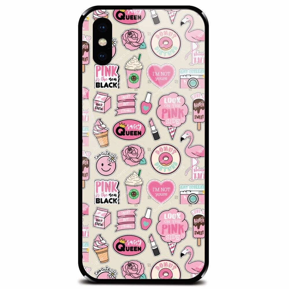 Husa din sticla securizata pentru Apple iPhone XS, Sassy Queen